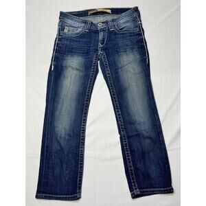 Big Star Women's Sweet Ultra Low Rise Skinny Crop Blue Denim Jeans - Size 26x21